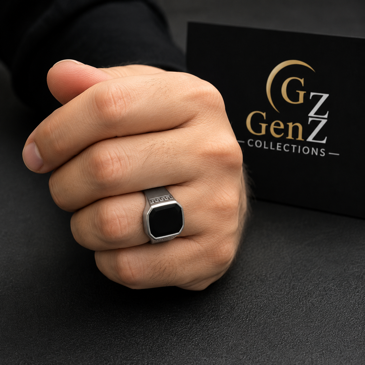 Premium Black Metallic Ring for Men