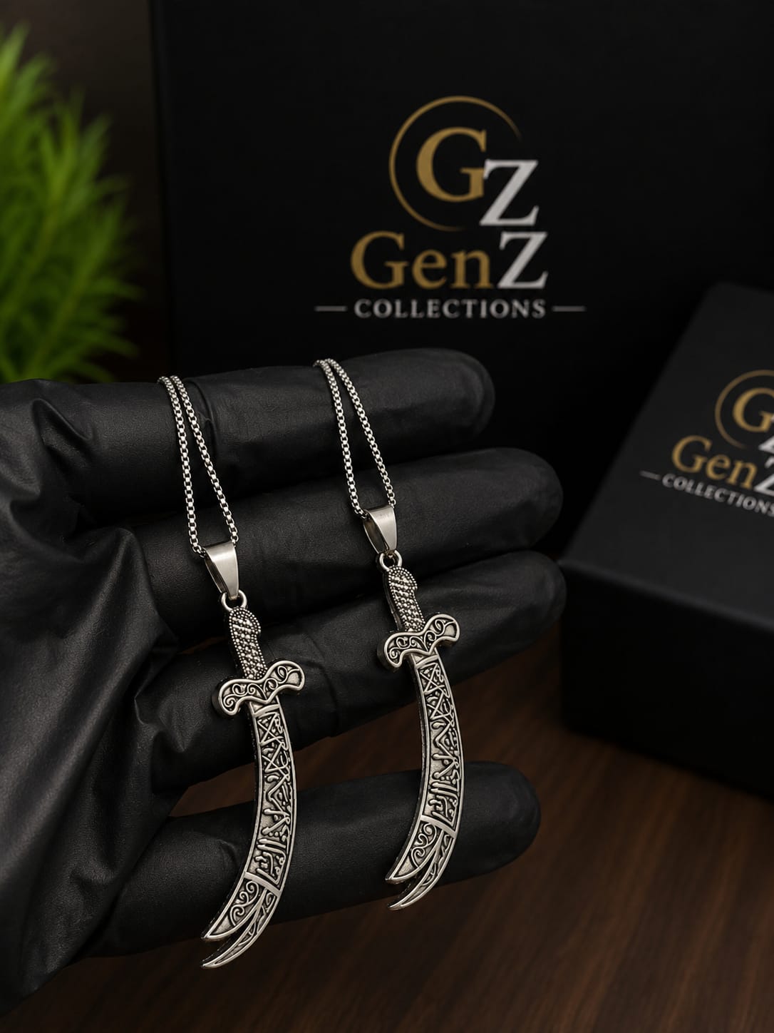 Zulfiqar Sword Pendant Necklace for Men