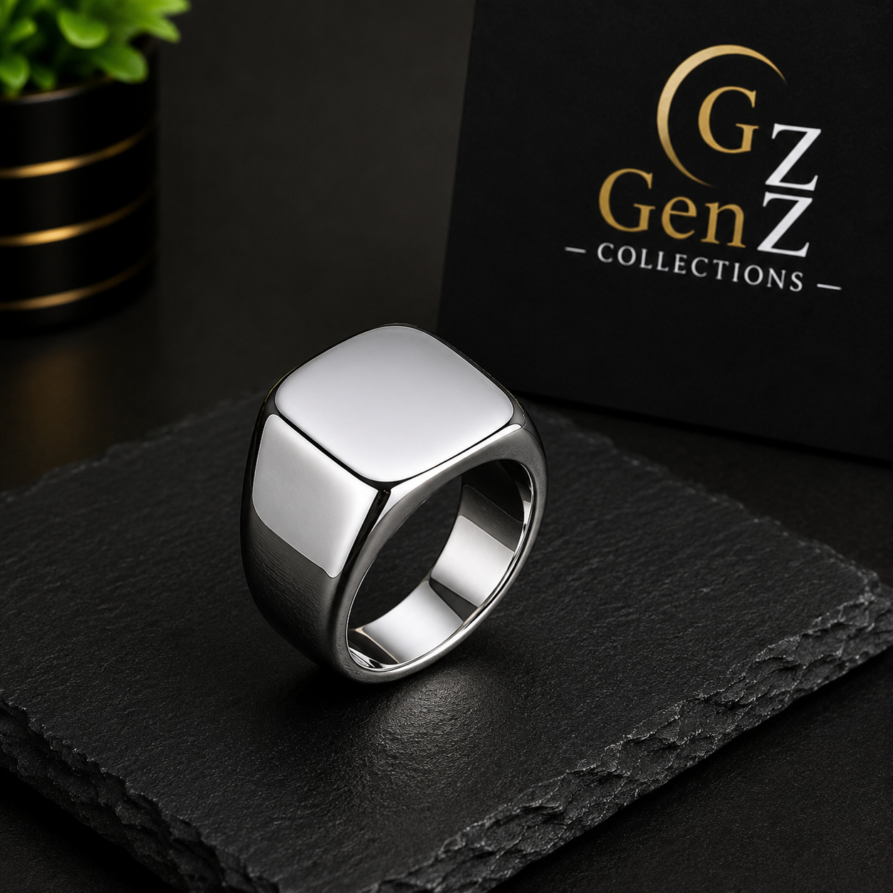 Minimal Signet Ring for Men