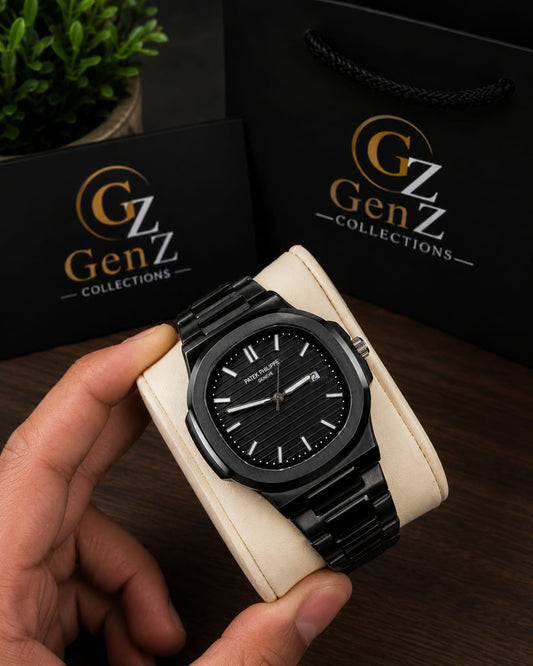 Patek Philippe Inspired Luxury Black Watch for Men