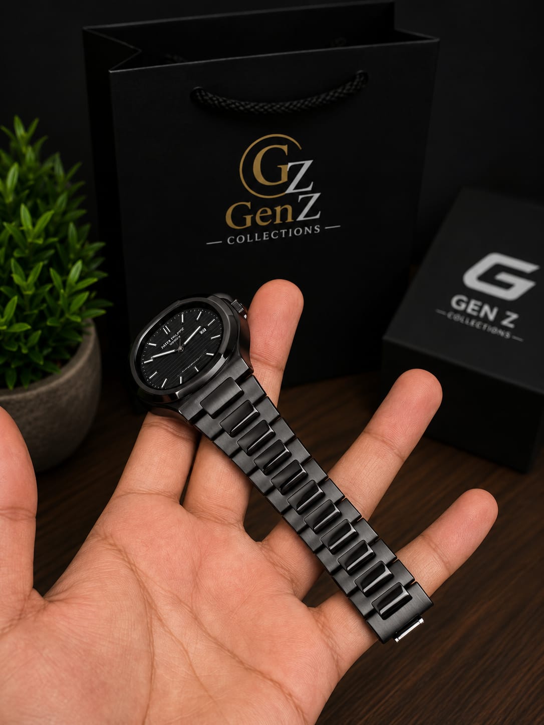 Patek Philippe Inspired Luxury Black Watch for Men