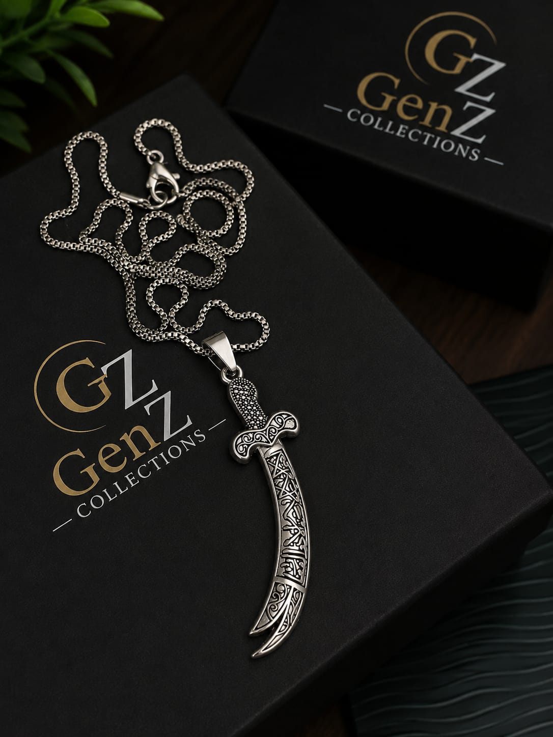 Zulfiqar Sword Pendant Necklace for Men