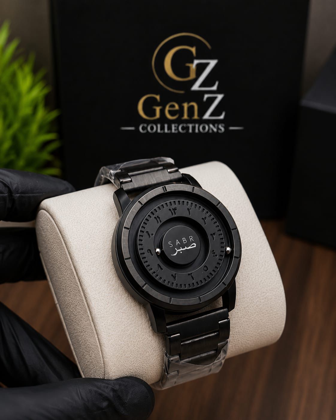 SABR Magnetic Arabic Dial Watch | Luxury Black Watch for Men